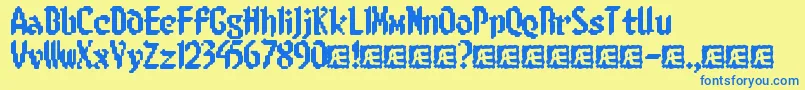 8BitLimitRBrk Font – Blue Fonts on Yellow Background