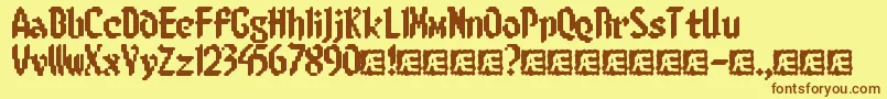 8BitLimitRBrk Font – Brown Fonts on Yellow Background