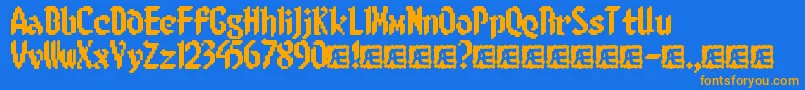 8BitLimitRBrk Font – Orange Fonts on Blue Background
