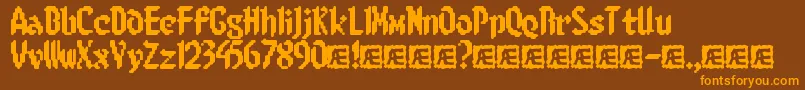 8BitLimitRBrk-Schriftart – Orangefarbene Schriften auf braunem Hintergrund