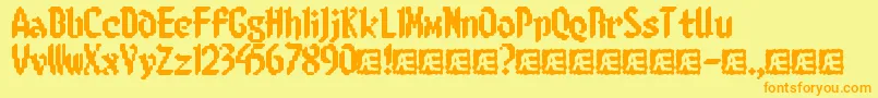 8BitLimitRBrk Font – Orange Fonts on Yellow Background