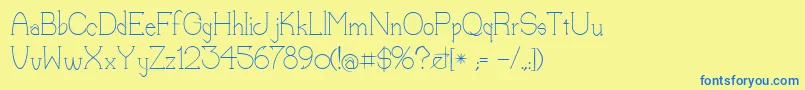 Lorena Font – Blue Fonts on Yellow Background