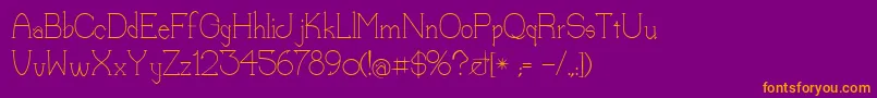 フォントLorena – 紫色の背景にオレンジのフォント