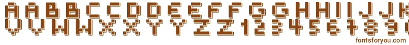 フォントOuterSpace – 白い背景に茶色のフォント