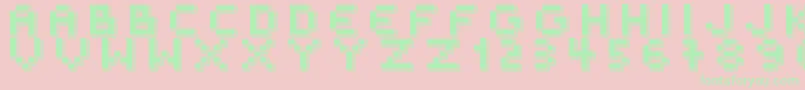 OuterSpace-Schriftart – Grüne Schriften auf rosa Hintergrund