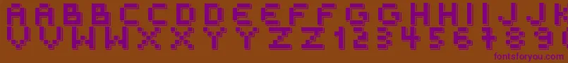 フォントOuterSpace – 紫色のフォント、茶色の背景
