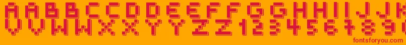 fuente OuterSpace – Fuentes Rojas Sobre Fondo Naranja