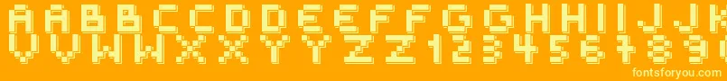OuterSpace-Schriftart – Gelbe Schriften auf orangefarbenem Hintergrund
