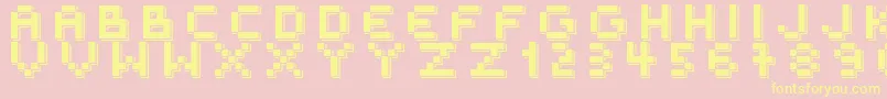 OuterSpace-Schriftart – Gelbe Schriften auf rosa Hintergrund