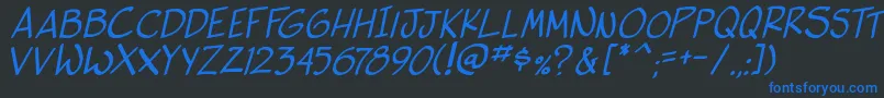 SideKIta Font – Blue Fonts on Black Background