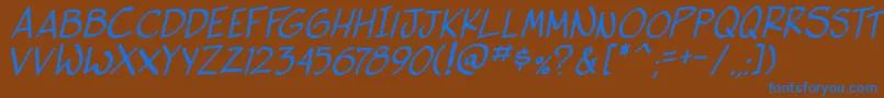 SideKIta Font – Blue Fonts on Brown Background