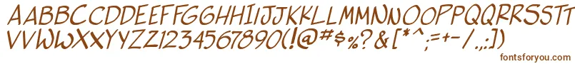 SideKIta-Schriftart – Braune Schriften auf weißem Hintergrund