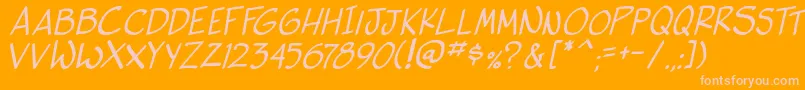 SideKIta-Schriftart – Rosa Schriften auf orangefarbenem Hintergrund