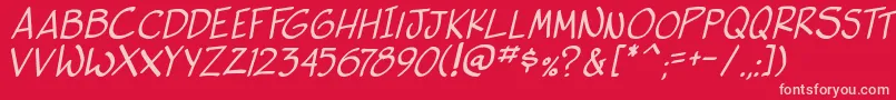 SideKIta-fontti – vaaleanpunaiset fontit punaisella taustalla