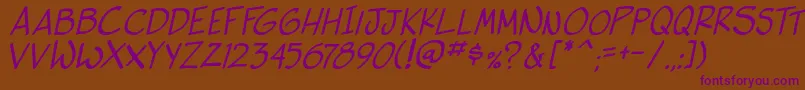 SideKIta Font – Purple Fonts on Brown Background