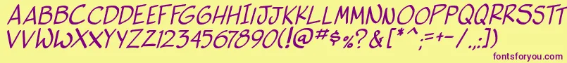 SideKIta Font – Purple Fonts on Yellow Background