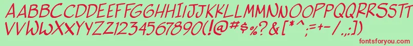 SideKIta Font – Red Fonts on Green Background