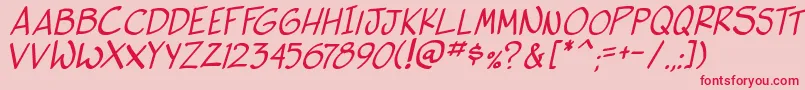 SideKIta-Schriftart – Rote Schriften auf rosa Hintergrund