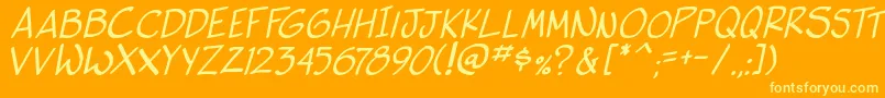 SideKIta Font – Yellow Fonts on Orange Background