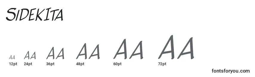 SideKIta Font Sizes