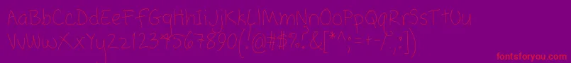 PopcornMountainCondensedThin-Schriftart – Rote Schriften auf violettem Hintergrund