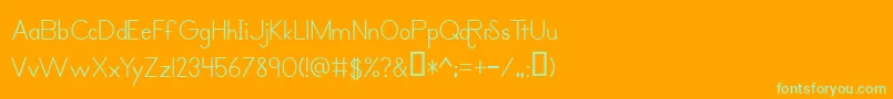 PrimerPrintRegular Font – Green Fonts on Orange Background