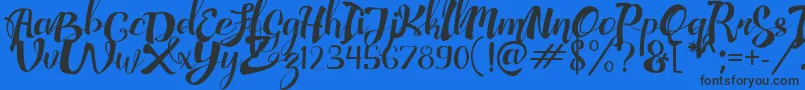 AdefebiaFreeFont Font – Black Fonts on Blue Background