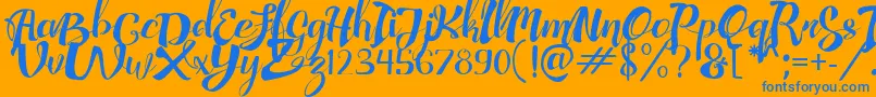 AdefebiaFreeFont Font – Blue Fonts on Orange Background