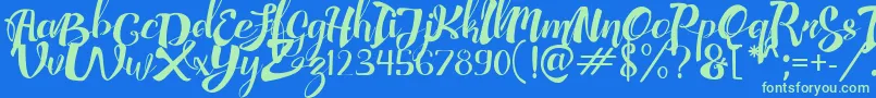 AdefebiaFreeFont Font – Green Fonts on Blue Background