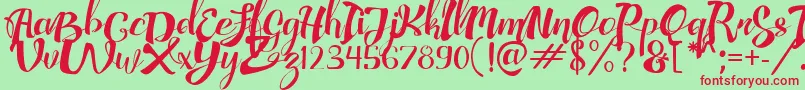 AdefebiaFreeFont Font – Red Fonts on Green Background