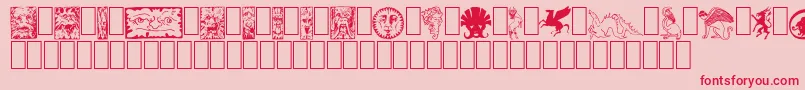 Fabeldyr1-Schriftart – Rote Schriften auf rosa Hintergrund