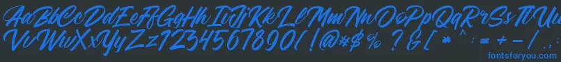 FreeAdelaide Font – Blue Fonts on Black Background