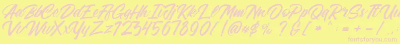 Шрифт FreeAdelaide – розовые шрифты на жёлтом фоне
