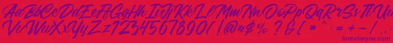 FreeAdelaide-Schriftart – Violette Schriften auf rotem Hintergrund