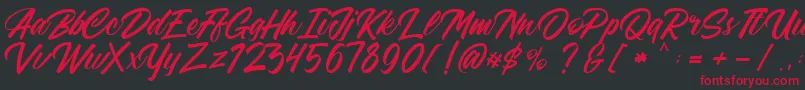 FreeAdelaide Font – Red Fonts on Black Background
