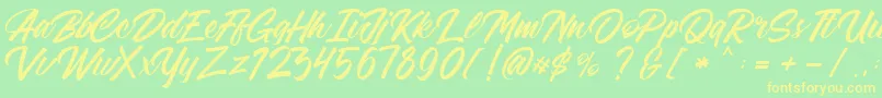 FreeAdelaide Font – Yellow Fonts on Green Background