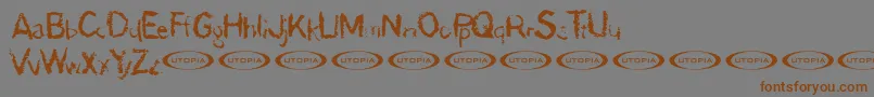 Подробнее о шрифте DerDmonschriftkegel Шрифт DerDmonschriftkegel – коричневые шрифты на сером фоне