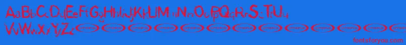 Шрифт DerDmonschriftkegel – красные шрифты на синем фоне
