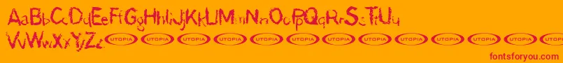 DerDmonschriftkegel Font – Red Fonts on Orange Background