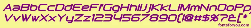 DownlinkBoldItalic Font – Purple Fonts on Yellow Background