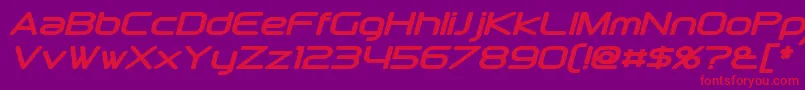 DownlinkBoldItalic Font – Red Fonts on Purple Background