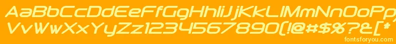 フォントDownlinkBoldItalic – オレンジの背景に黄色の文字