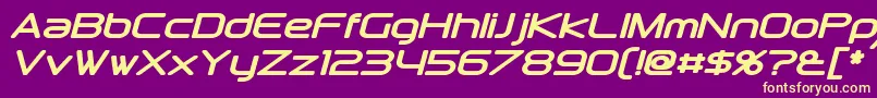 DownlinkBoldItalic Font – Yellow Fonts on Purple Background