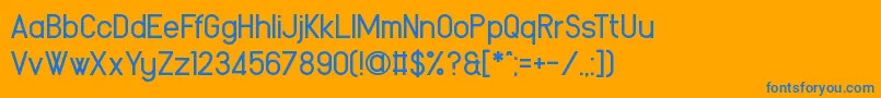 Yetimology Font – Blue Fonts on Orange Background