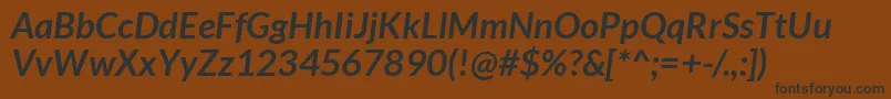 LatoBoldItalic Font – Black Fonts on Brown Background
