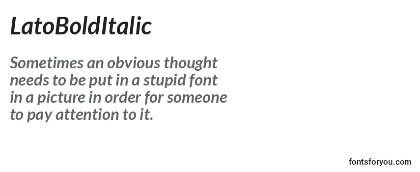 Review of the LatoBoldItalic Font