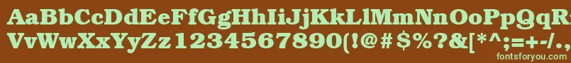 ItcBookmanLtBold Font – Green Fonts on Brown Background