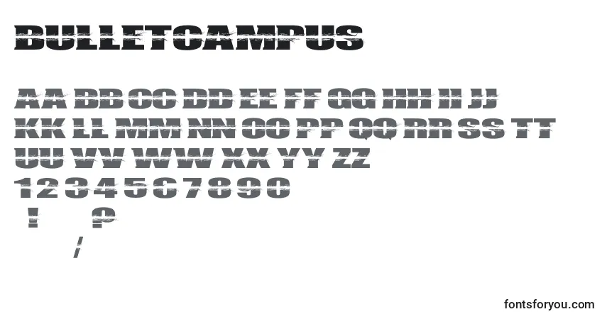 Schriftart Bulletcampus – Alphabet, Zahlen, spezielle Symbole