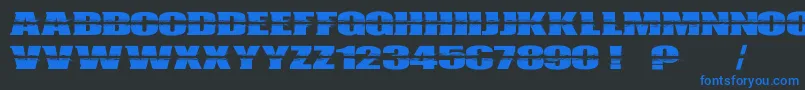 Bulletcampus Font – Blue Fonts on Black Background