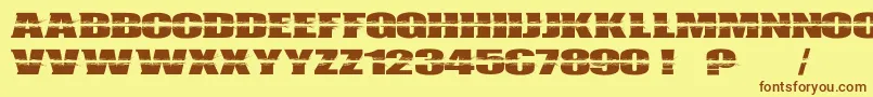 フォントBulletcampus – 茶色の文字が黄色の背景にあります。